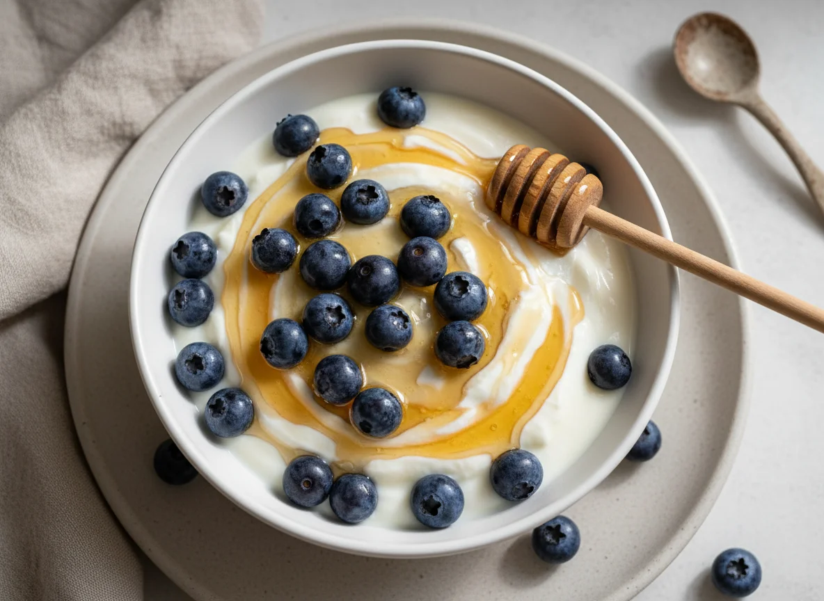 Iogurte com Mirtilos e Mel photo