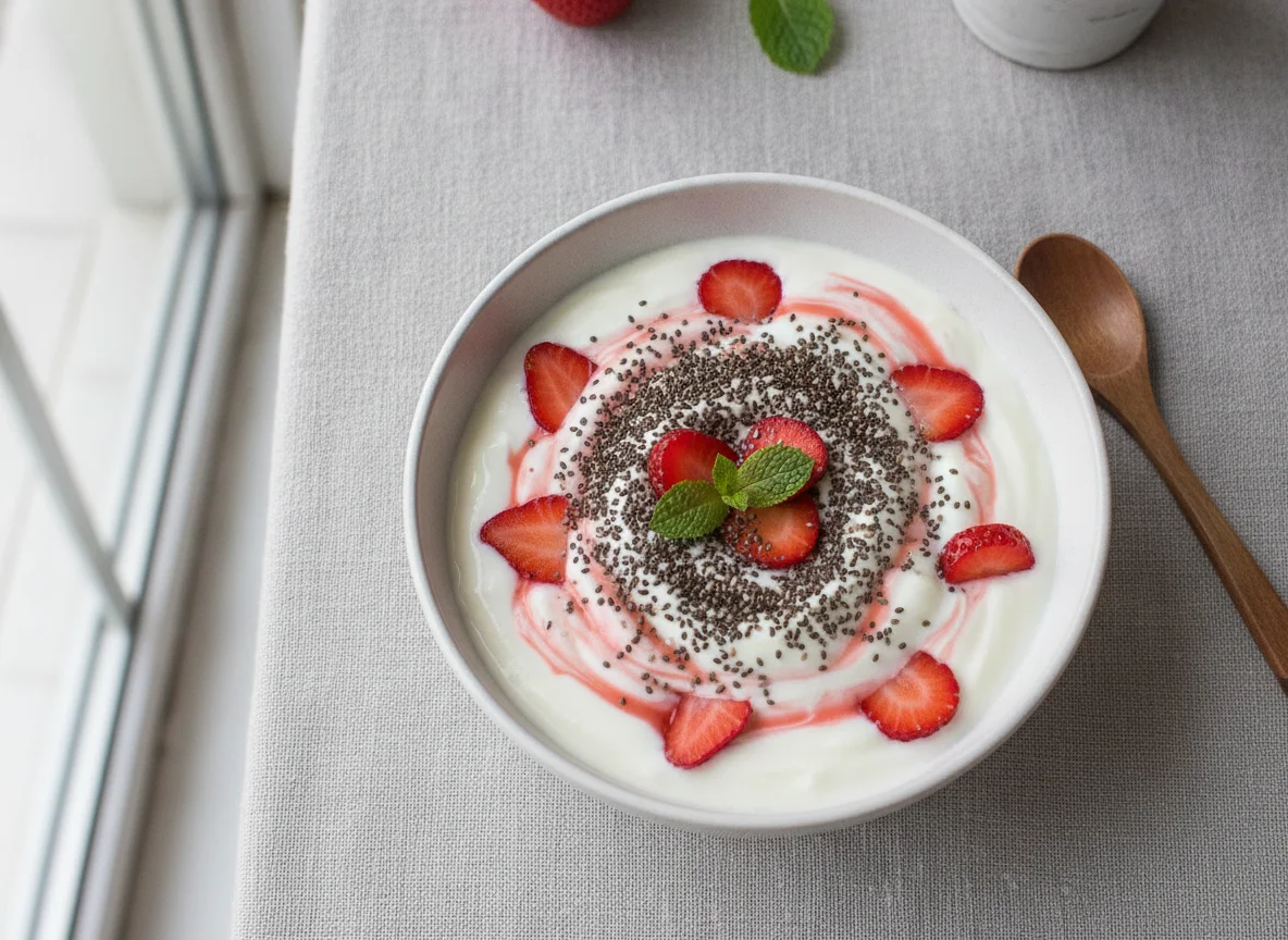 Iogurte com Morangos e Chia photo