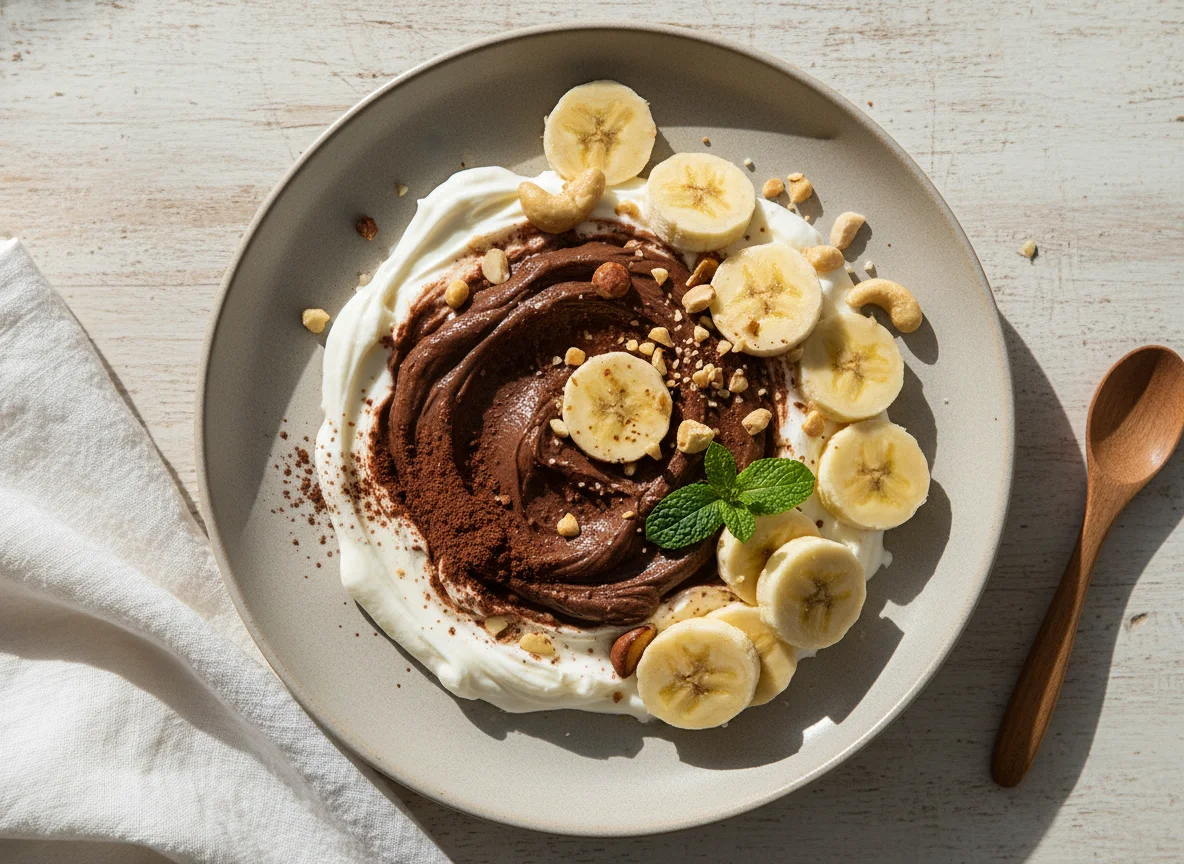 Iogurte com Proteína em Pó e Banana photo