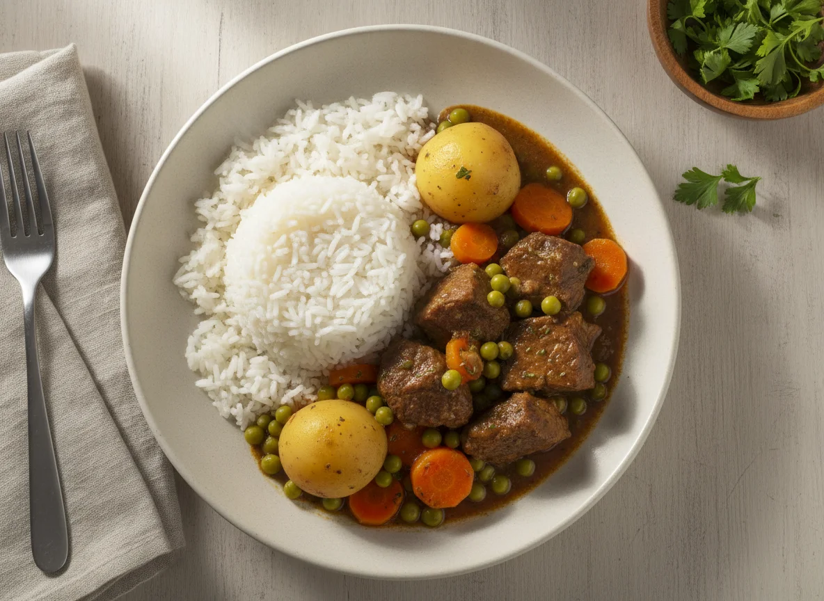 Jardineira de vaca com arroz photo