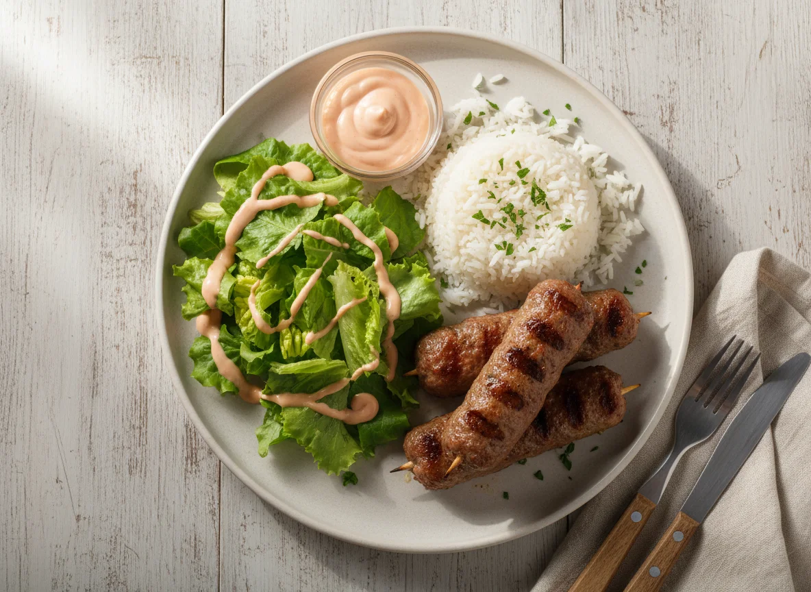 Kafta com arroz e salada photo