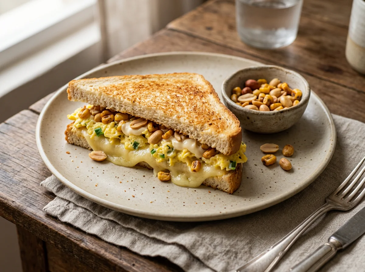 Lanche com amendoim e milho torrado photo