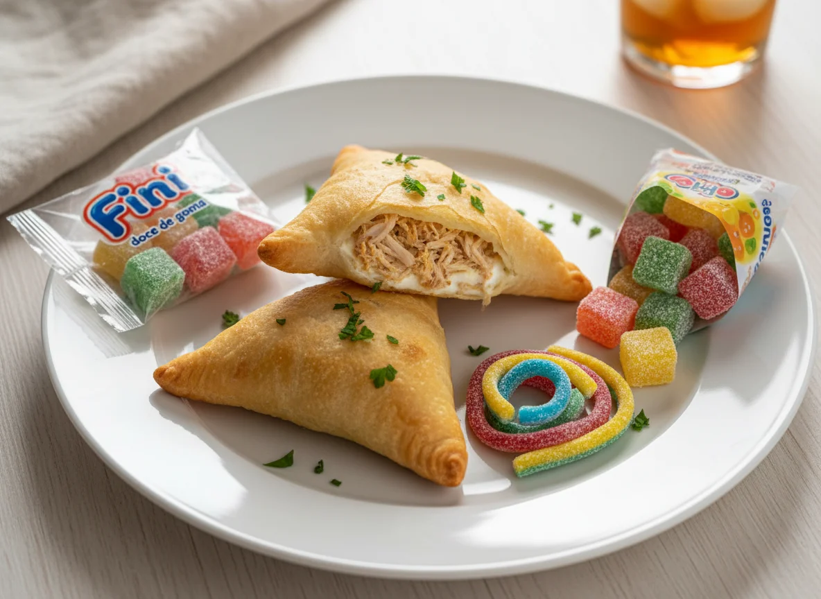 Lanche com Esfiha de Frango e Doces photo