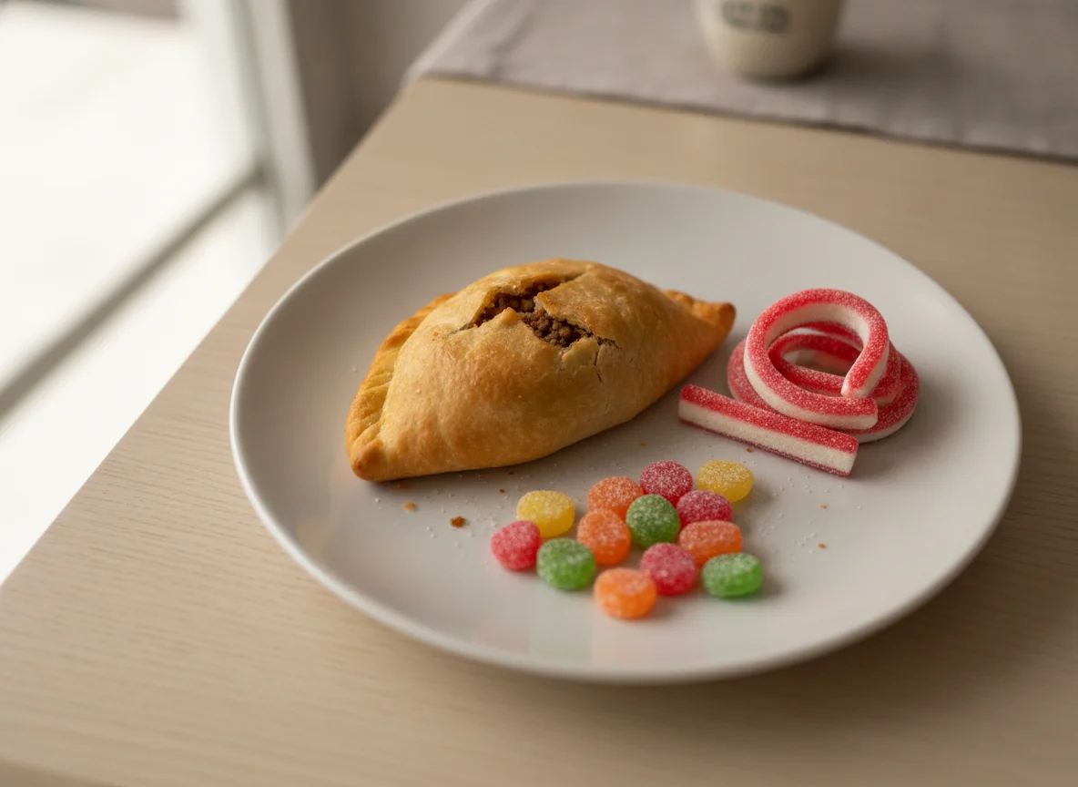 Lanche com salgado e doces photo