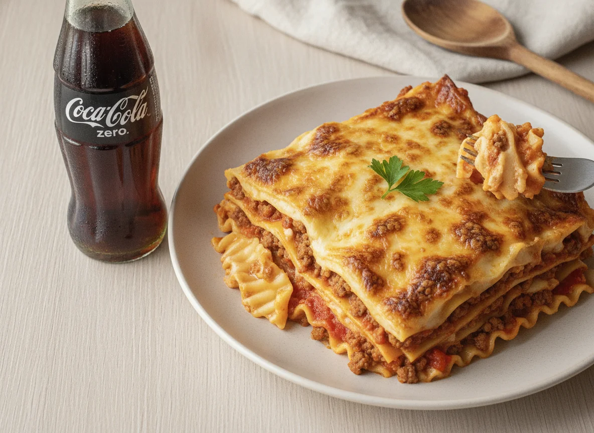 Lasanha de Carne com Coca-Cola Zero photo
