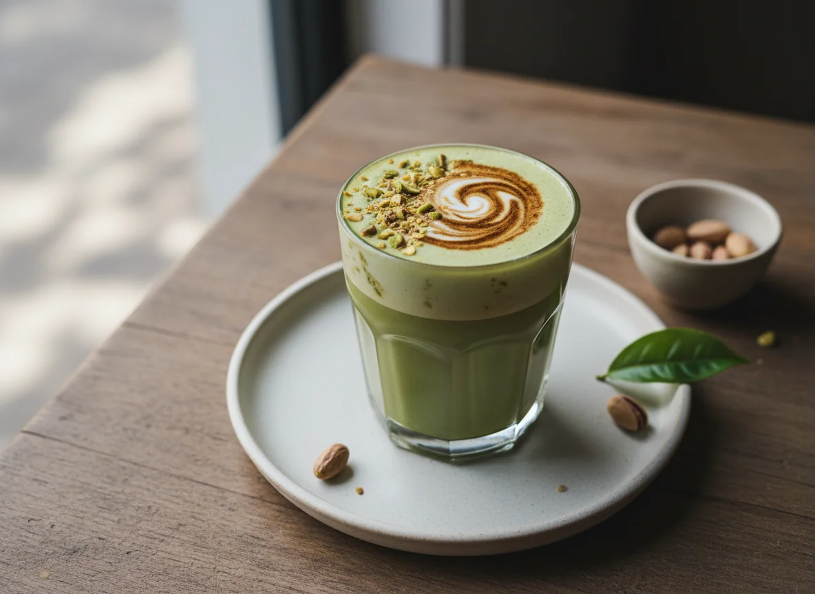 Latte de Matcha com Pistácio photo