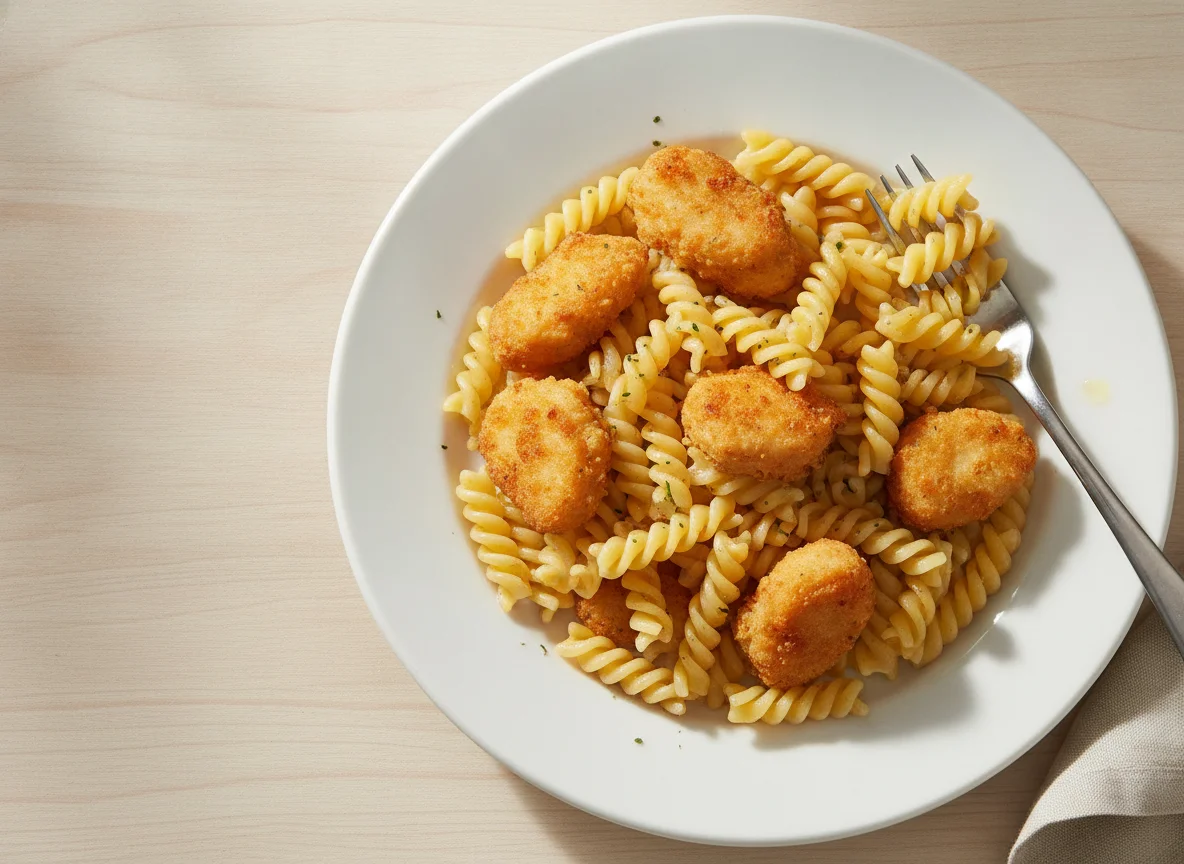 Macarrão com Nuggets de Frango photo