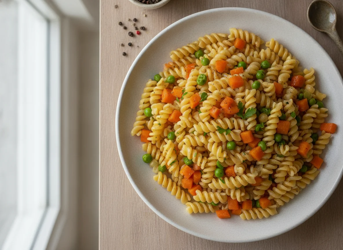 Macarrão parafuso com vegetais photo