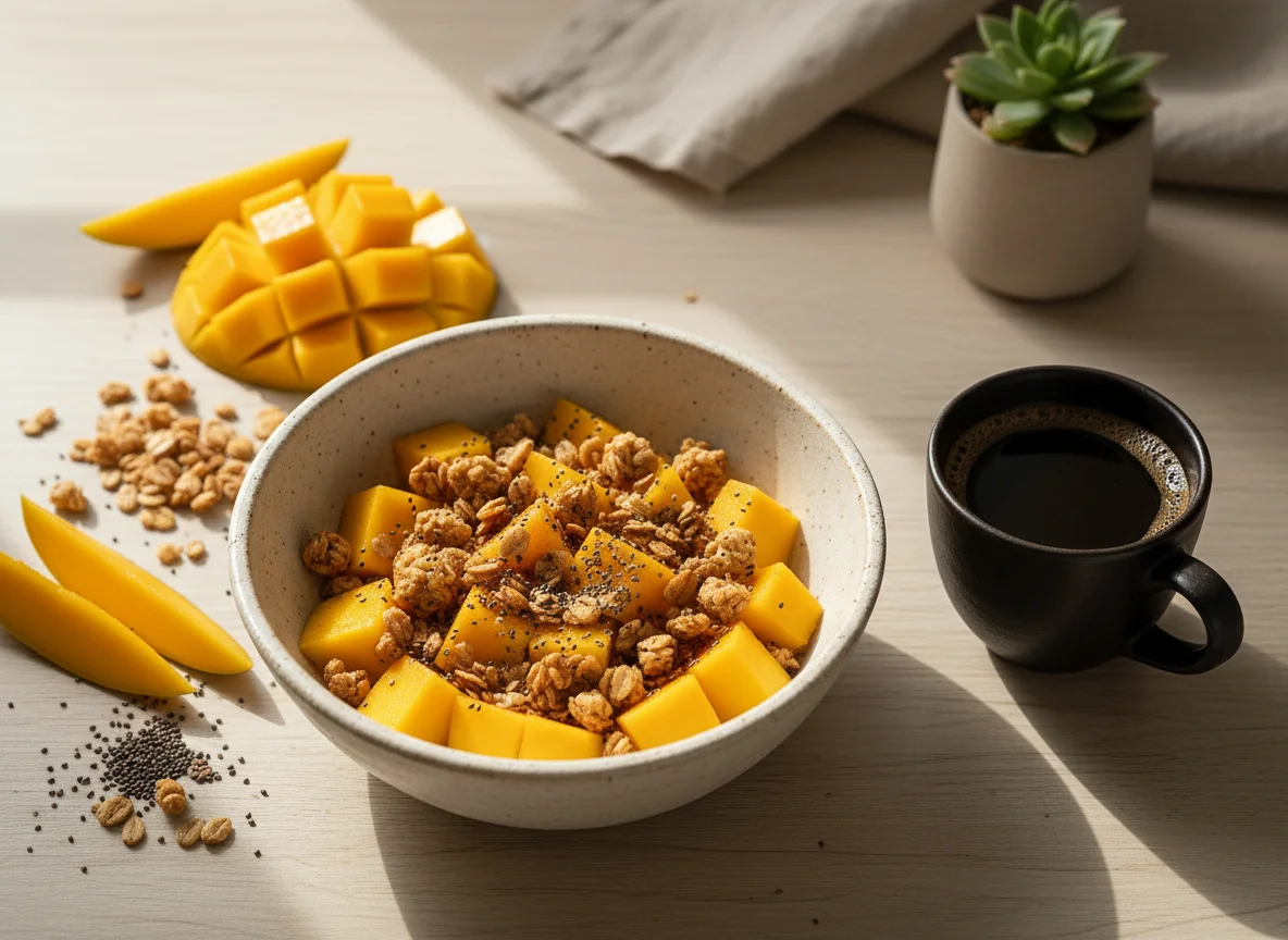 Manga com Granola e Café photo
