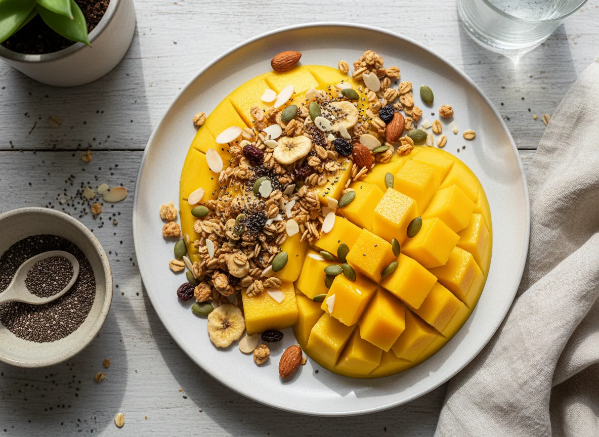Manga com Granola e Sementes photo