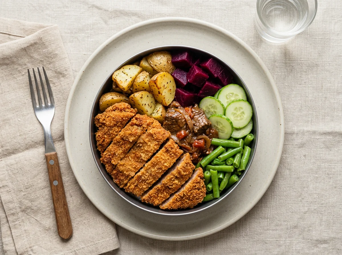 Marmita com Bife à Milanesa e Acompanhamentos photo