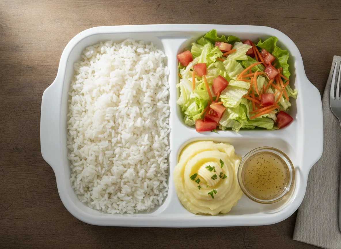 Marmita de Arroz, Purê de Batata e Salada photo