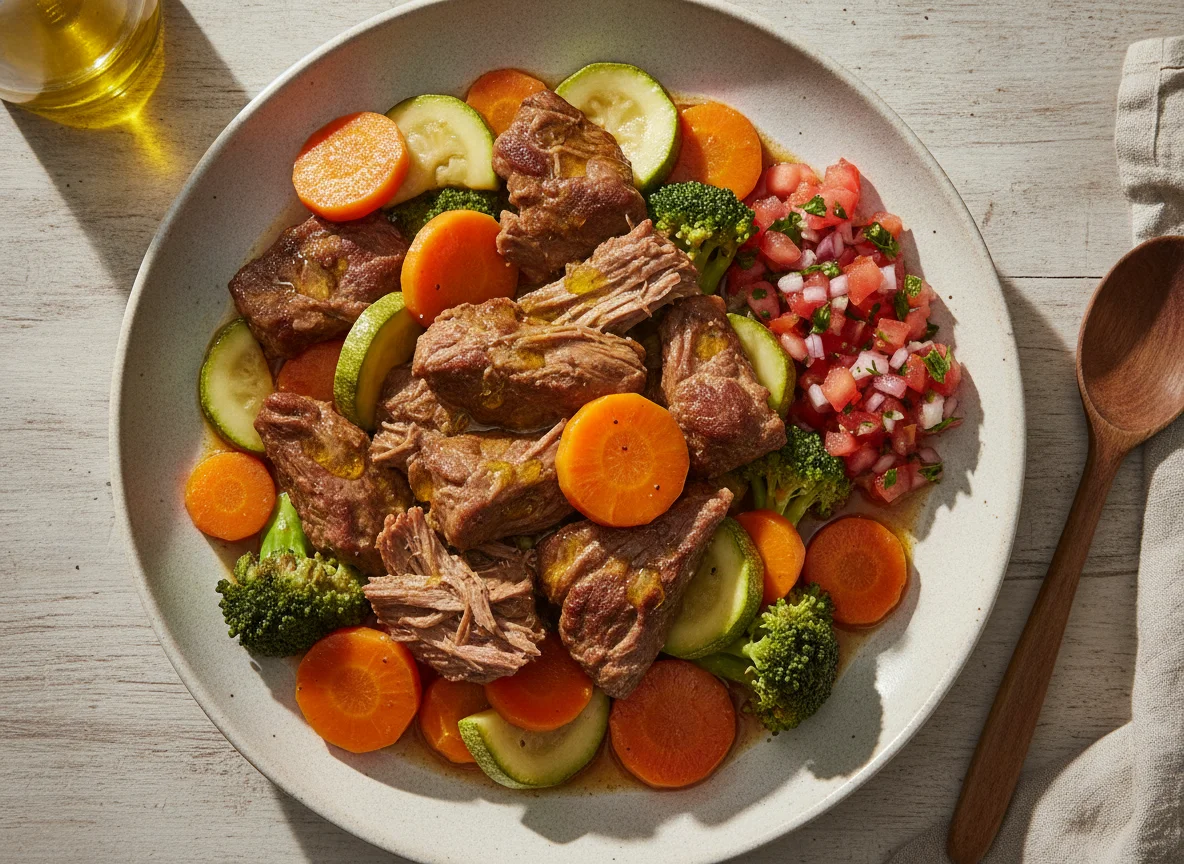 Marmita de Carne com Legumes Cozidos photo
