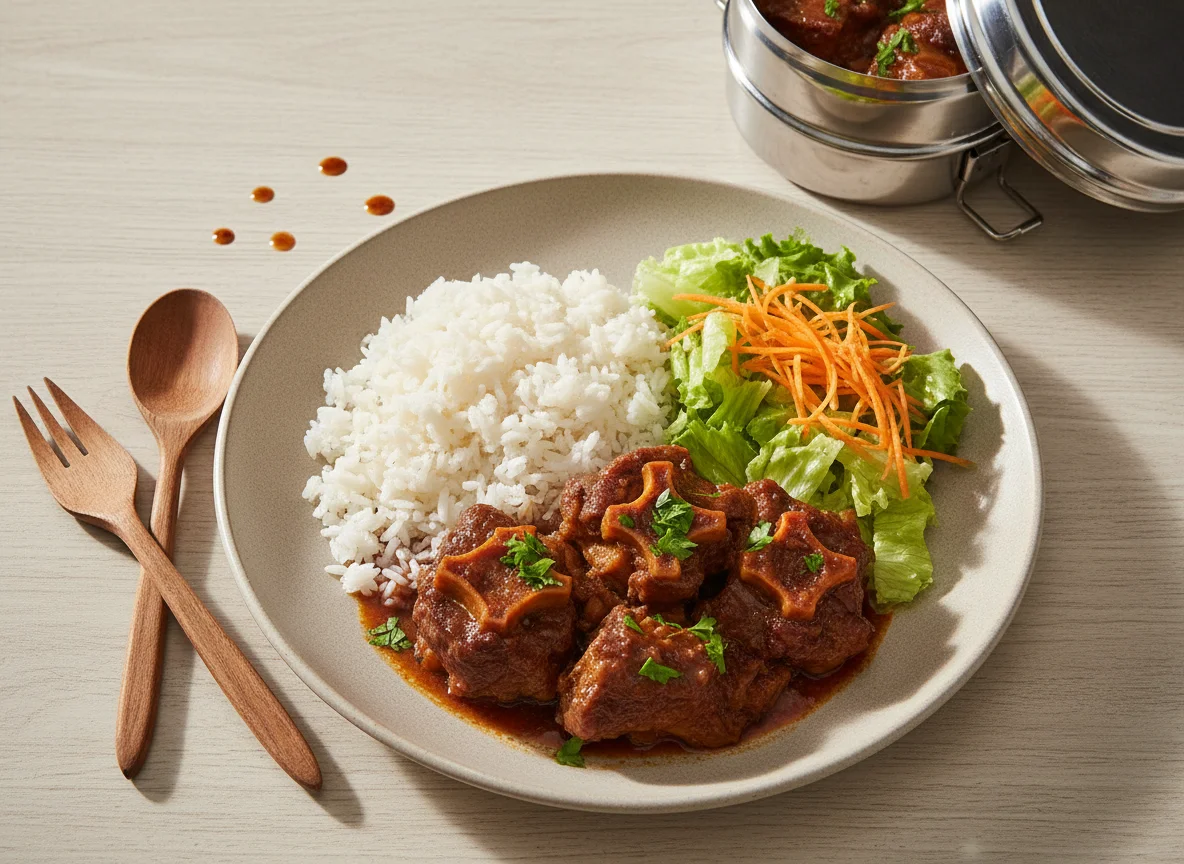 Marmita de Rabada com Arroz e Salada photo