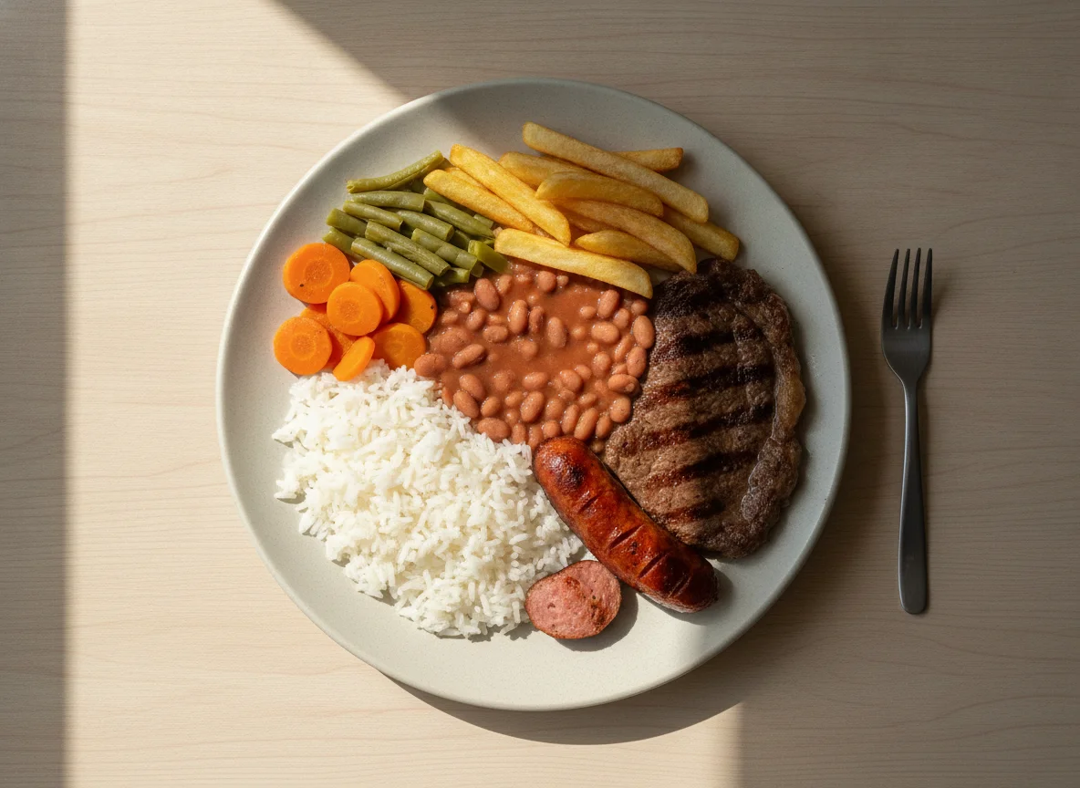 Marmitex Brasileira com Carne e Legumes photo