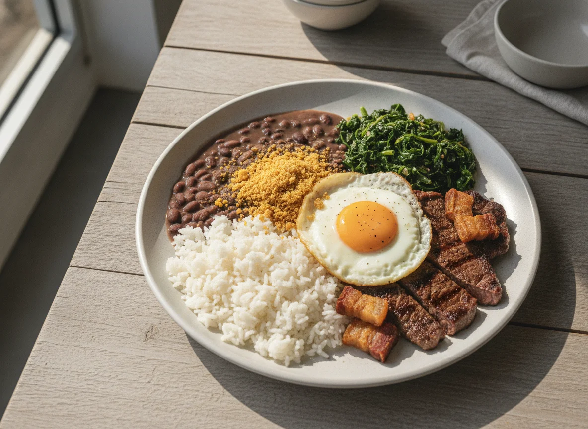 Marmitex Brasileira com Ovo e Carne photo
