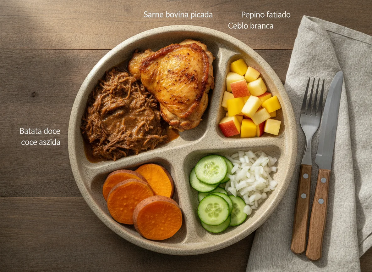 Marmitex com Carne, Frango e Batata Doce photo