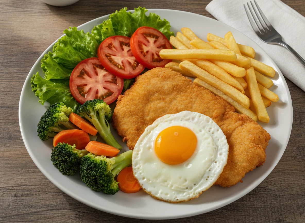 Marmitex com Frango à Milanesa, Ovo e Salada photo
