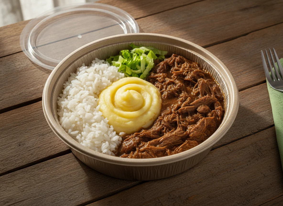 Marmitex de Carne de Panela com Purê e Arroz photo