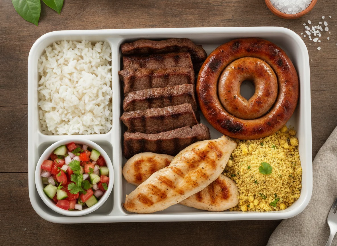 Marmitex de Churrasco com Arroz e Farofa photo
