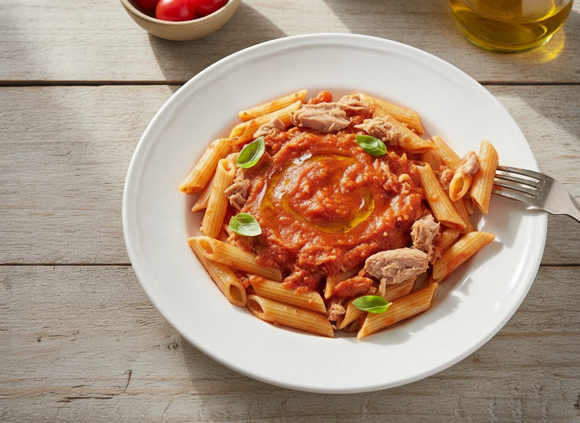 Massa com Atum e Molho de Tomate photo