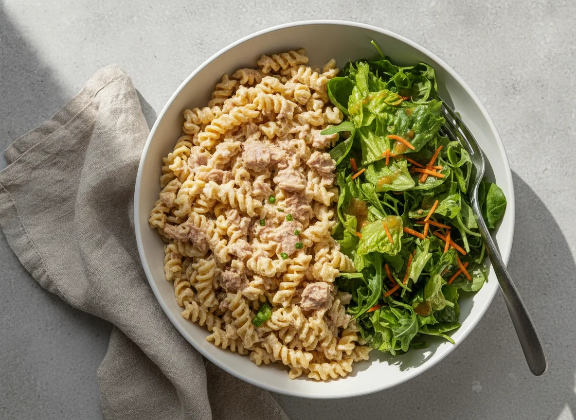 Massa com Atum e Salada Mista photo