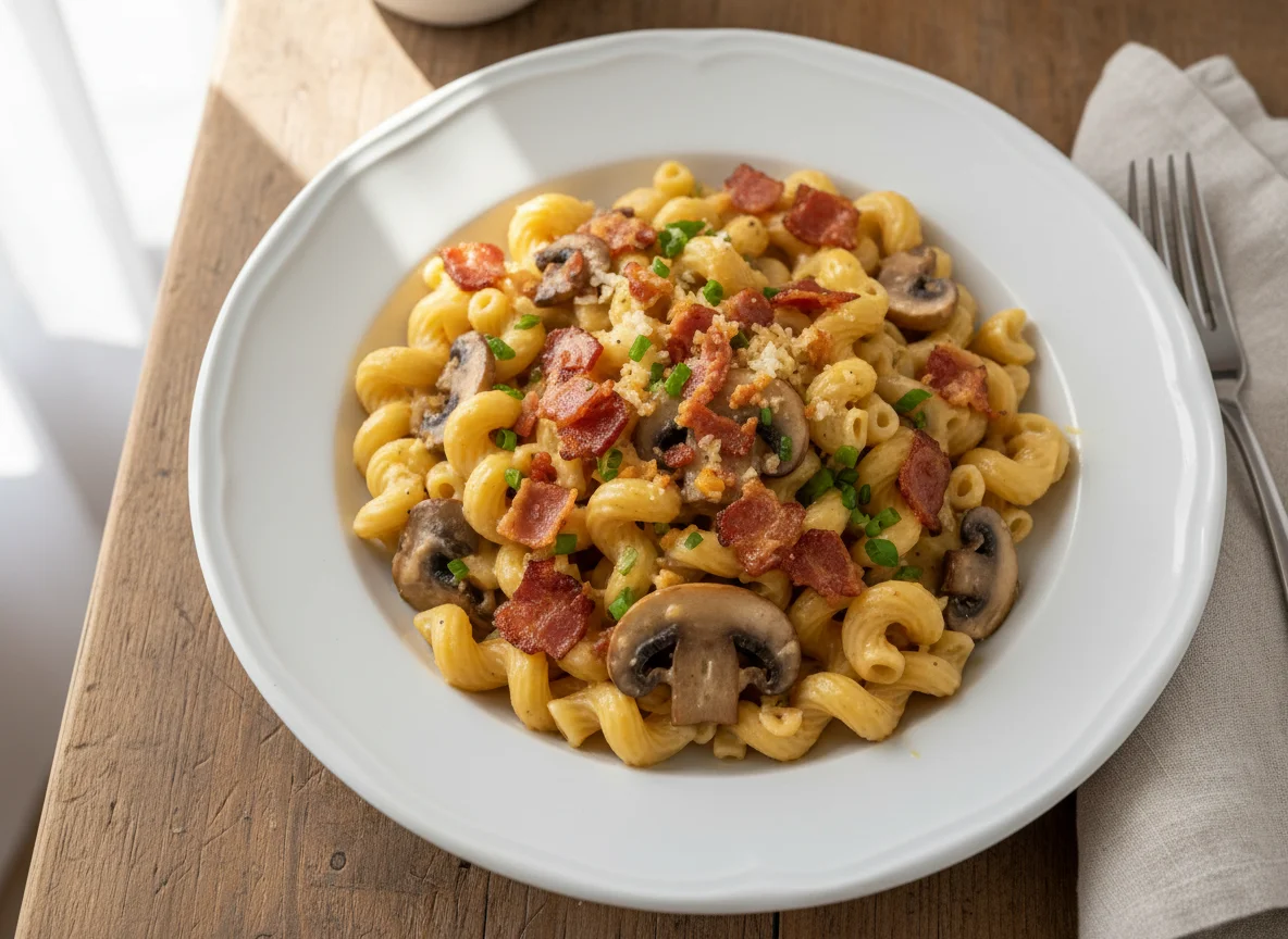 Massa com Molho Cremoso e Bacon photo