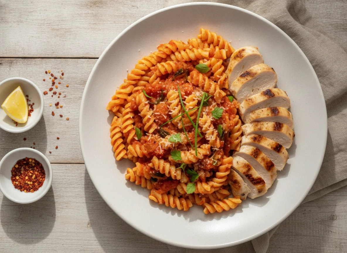 Massa Fusilli com Frango Grelhado photo