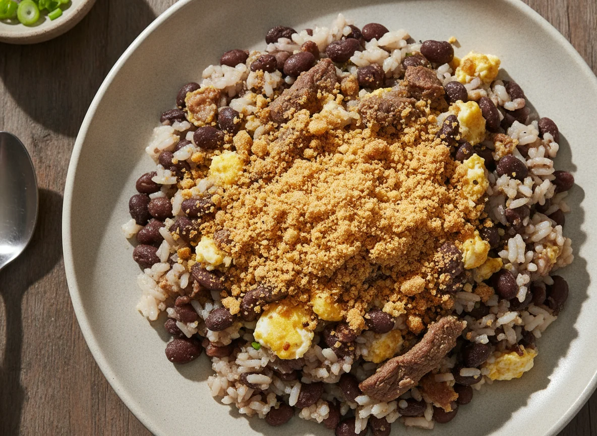 Mexido de Arroz com Feijão e Farofa photo