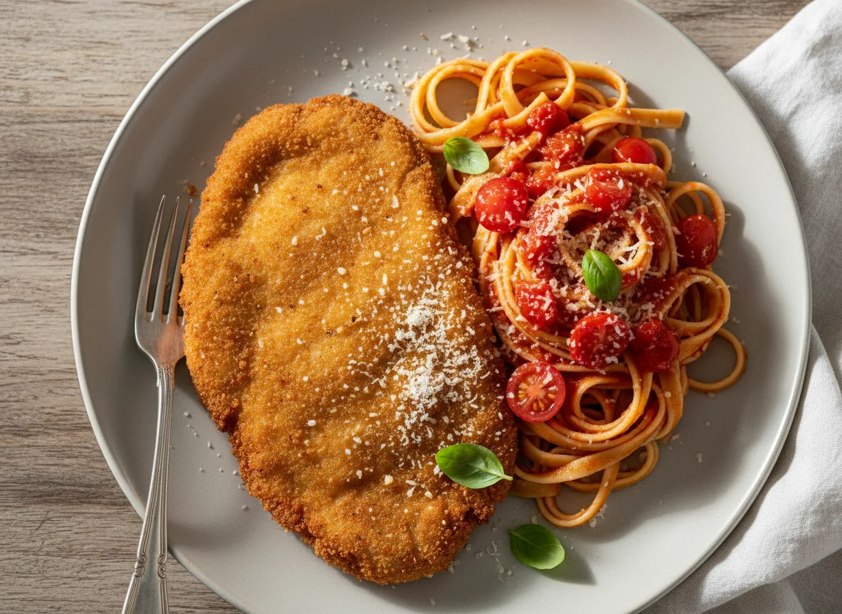 Milanesa com Massa ao Sugo photo