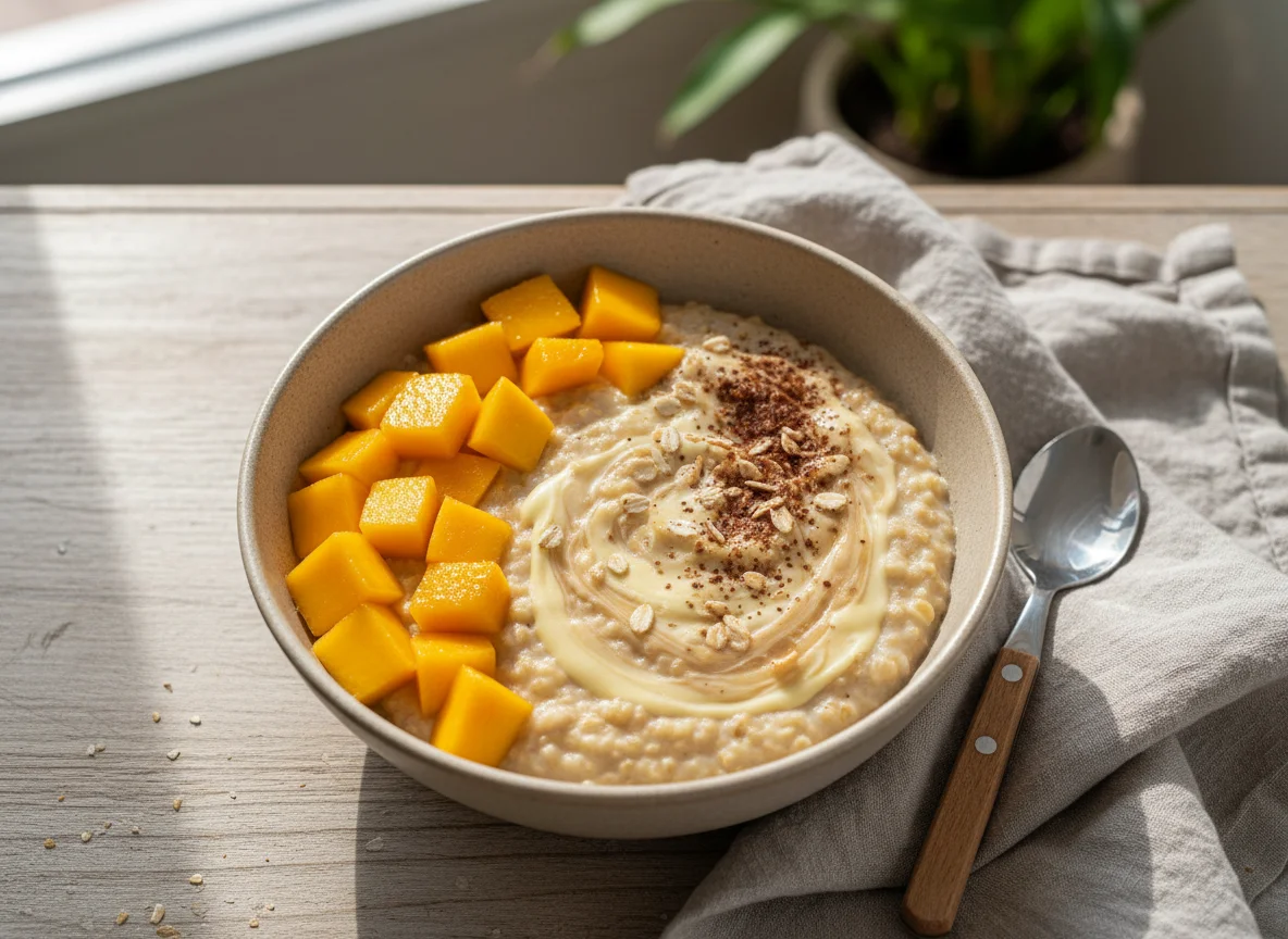 Mingau de Aveia com Manga e Whey photo