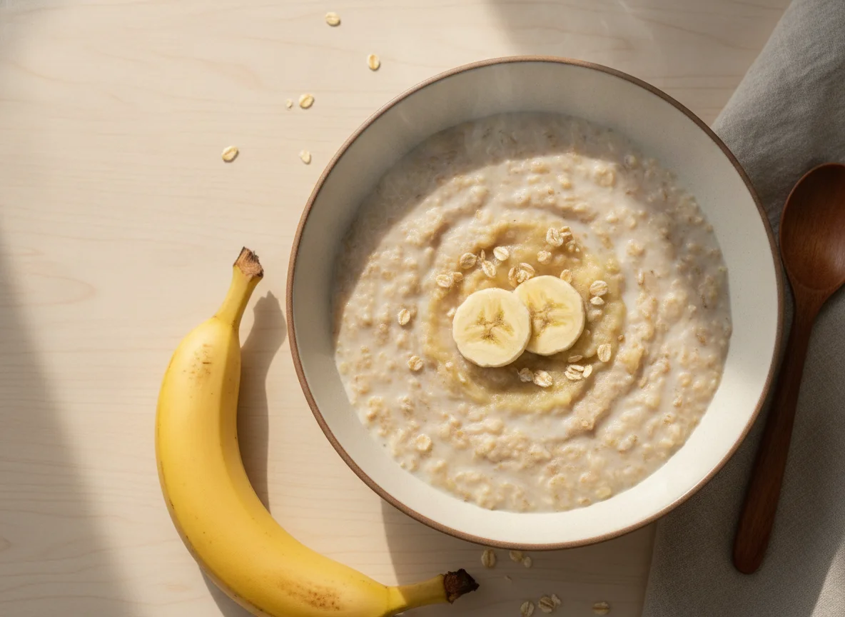 Mingau de banana com aveia photo