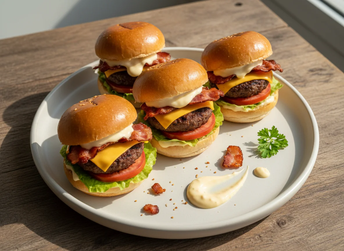 Mini Hambúrguer com Bacon photo