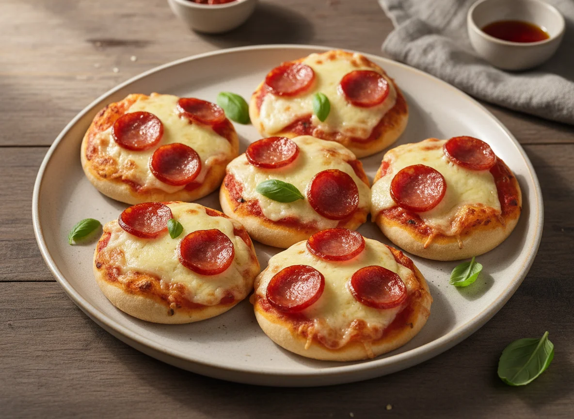 Mini pizza de calabresa photo