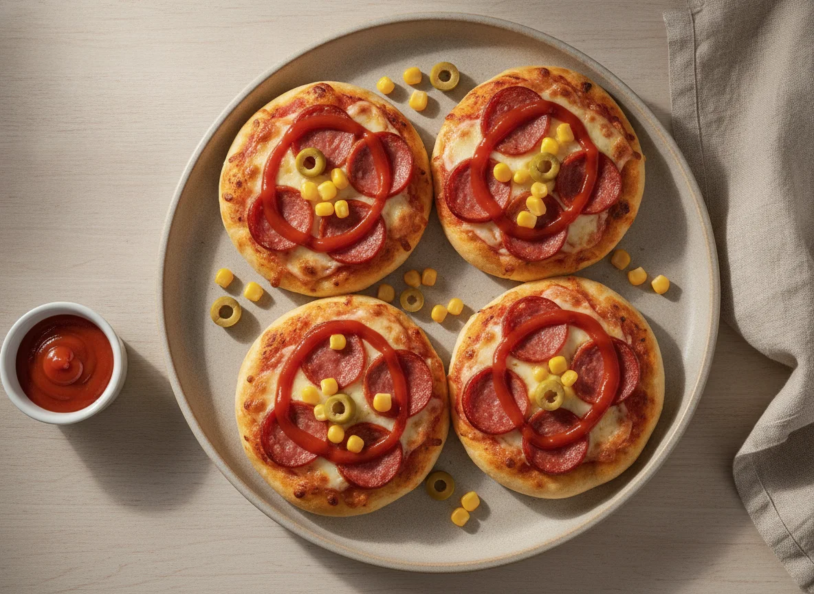 Mini Pizza de Calabresa com Ketchup photo