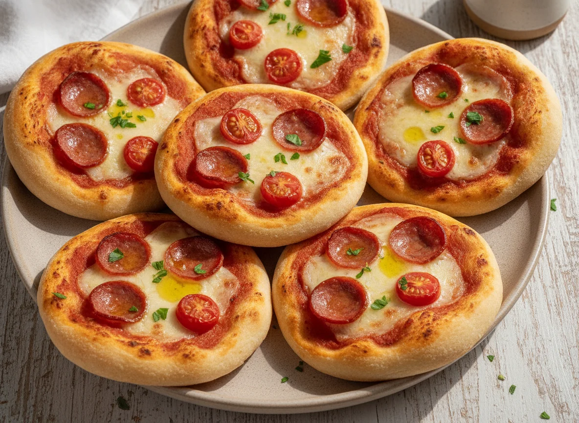 Mini Pizza de Calabresa e Queijo photo