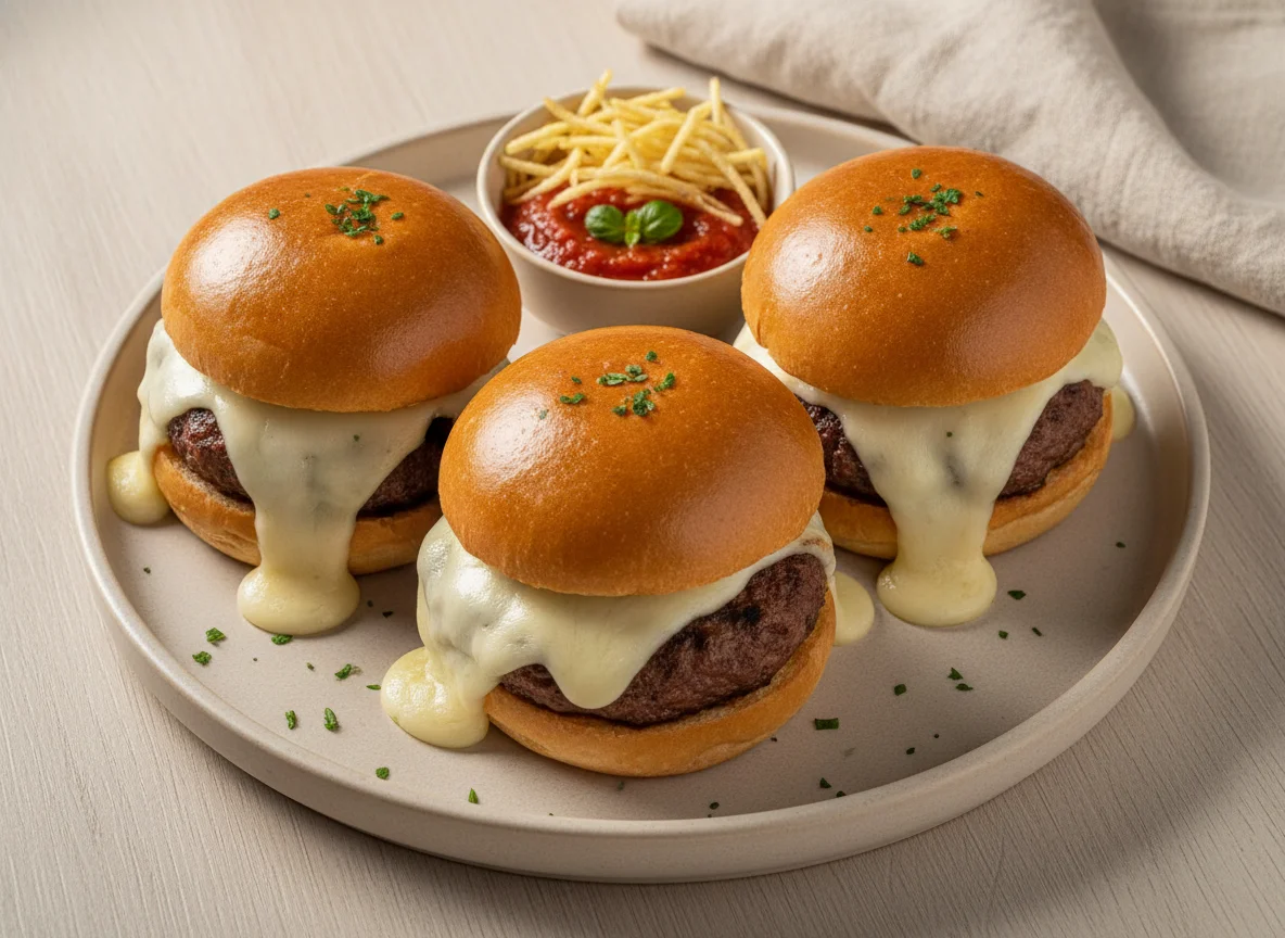 Mini-hambúrgueres com queijo photo