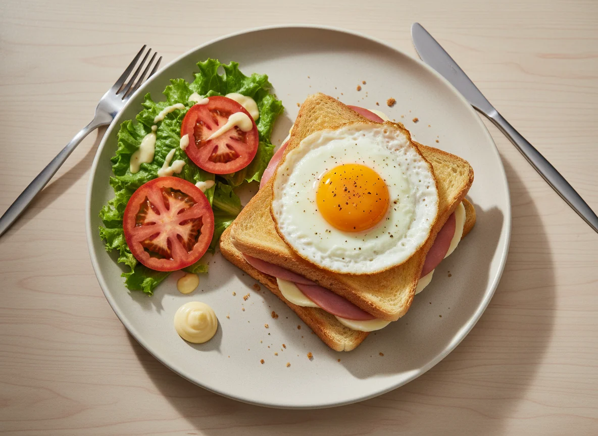 Misto Quente com Ovo e Salada photo