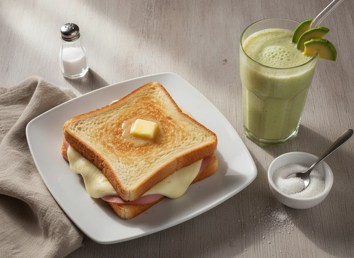 Misto Quente com Suco de Abacate photo