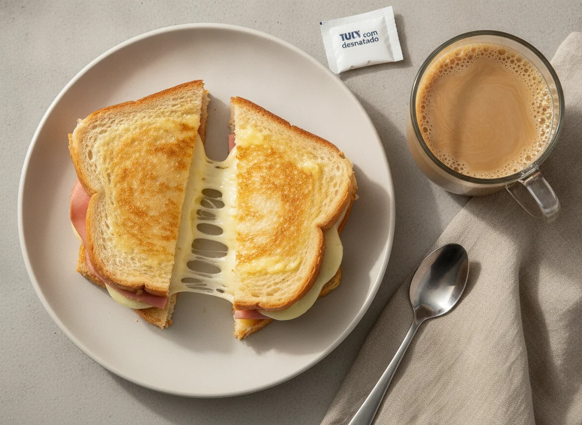 Misto quente e café com leite desnatado photo