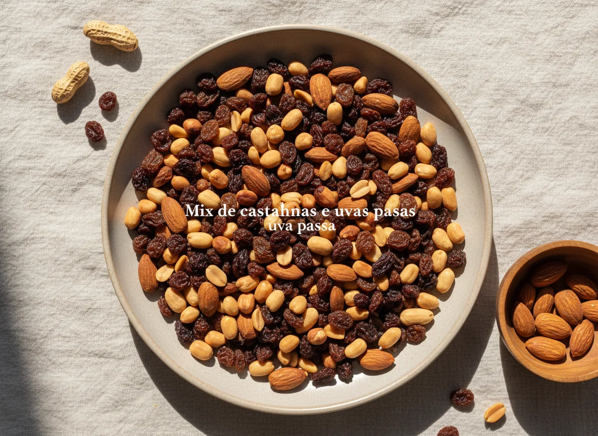Mix de castanhas e uvas passas photo
