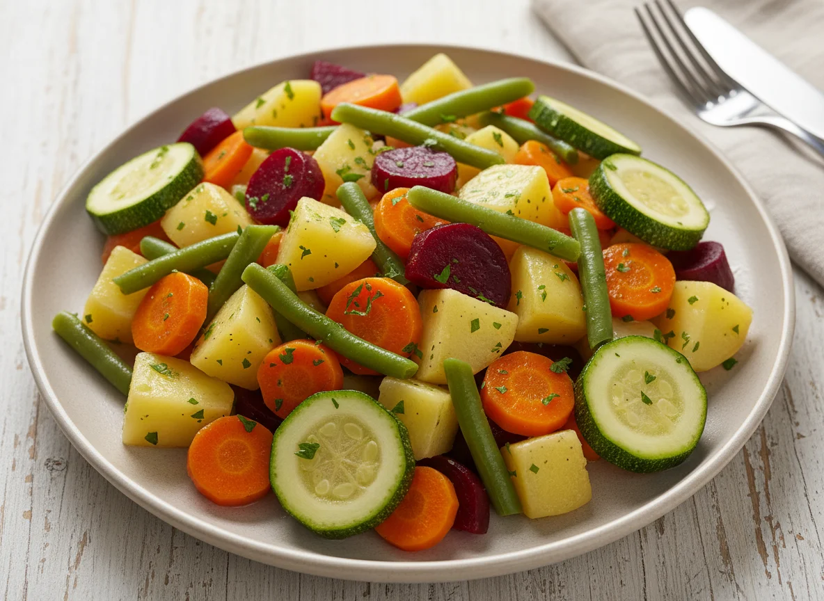 Mix de vegetais cozidos photo