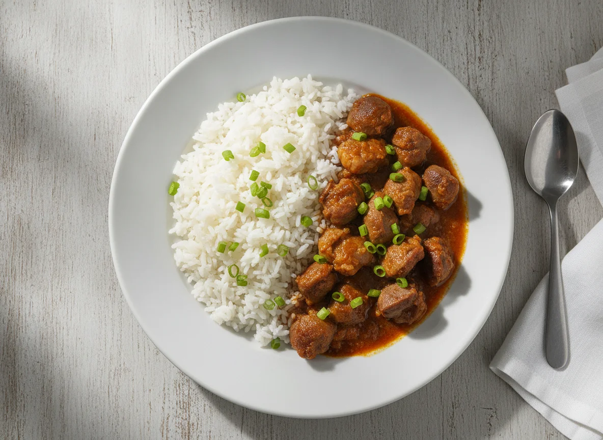 Moela de Frango com Arroz Branco photo