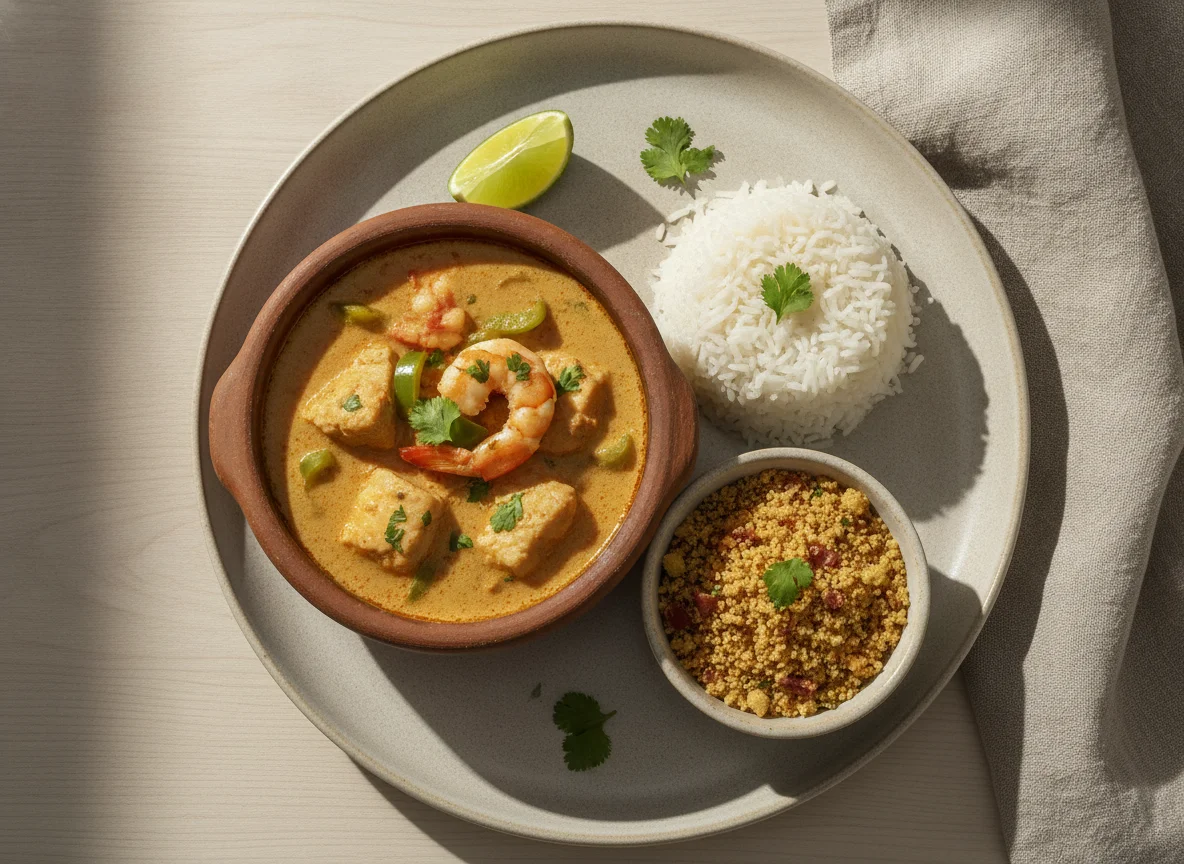 Moqueca de Peixe com Arroz e Farofa photo