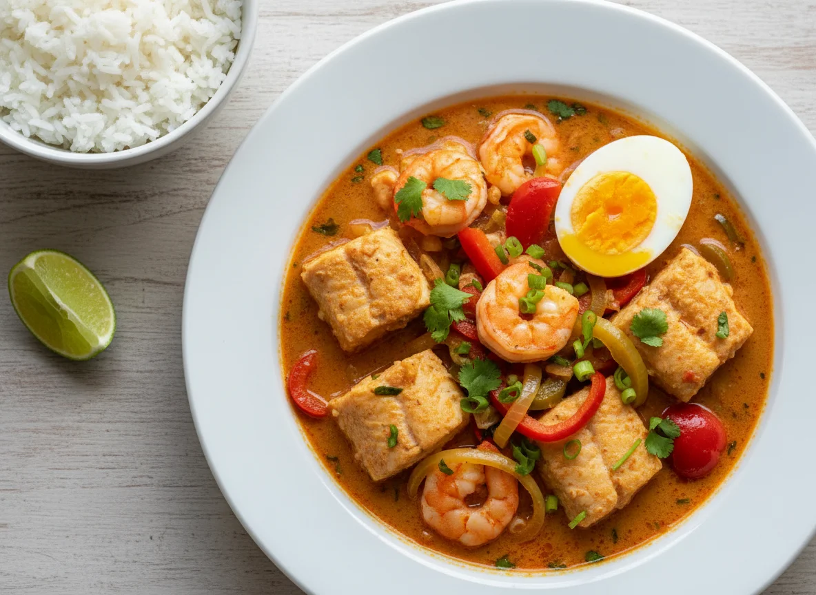 Moqueca de Peixe e Camarão com Ovo photo