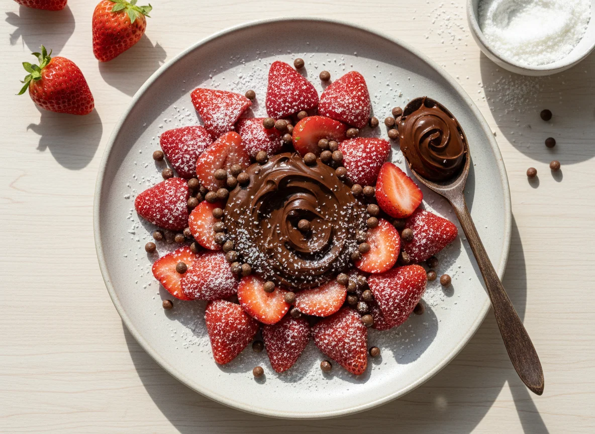 Morango com Leite de Coco, Chocolate 70% e Whey photo
