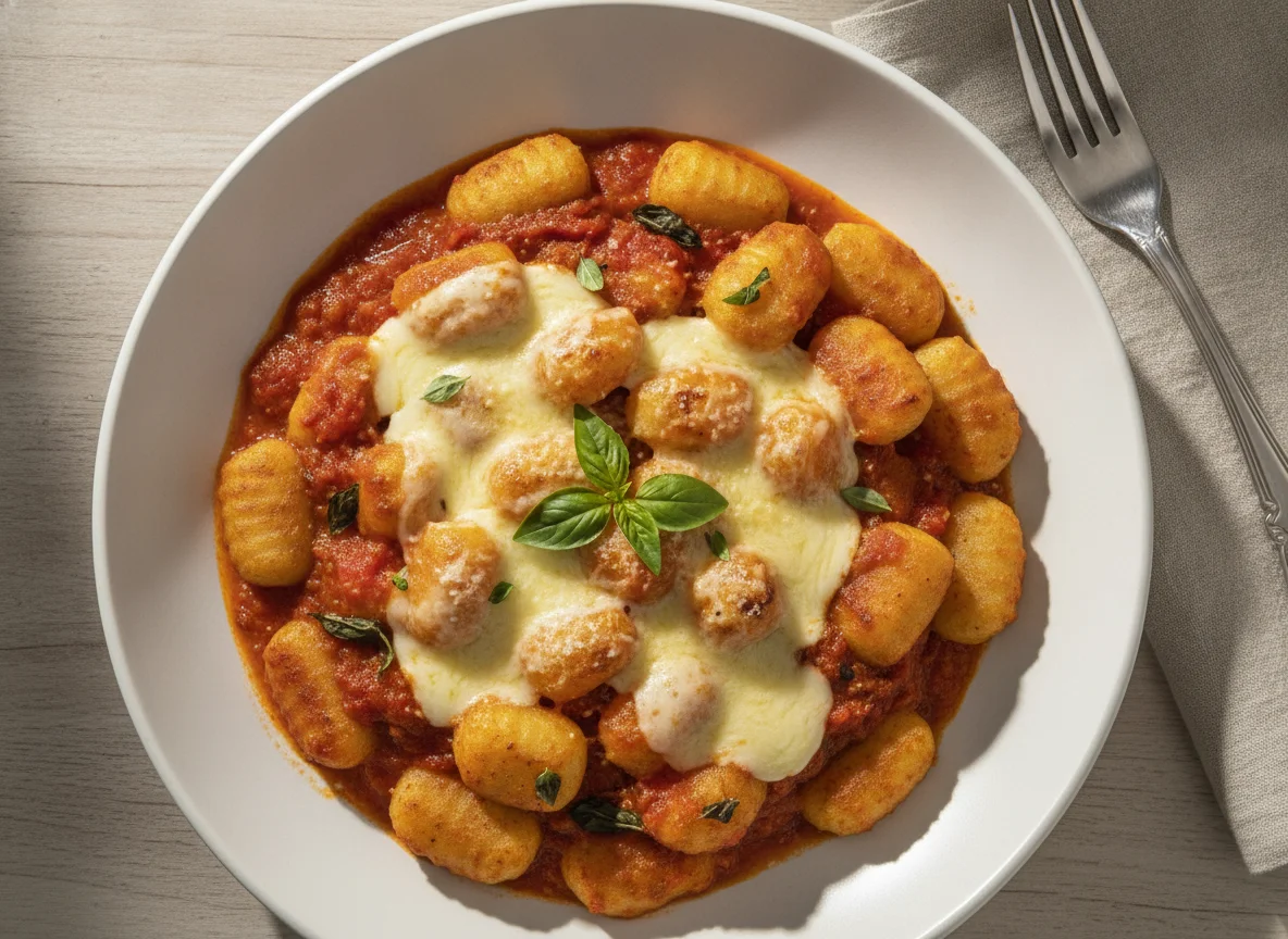 Nhoque ao molho sugo com queijo photo