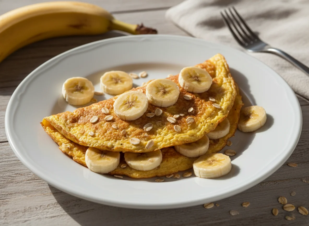 Omelete com aveia e banana photo