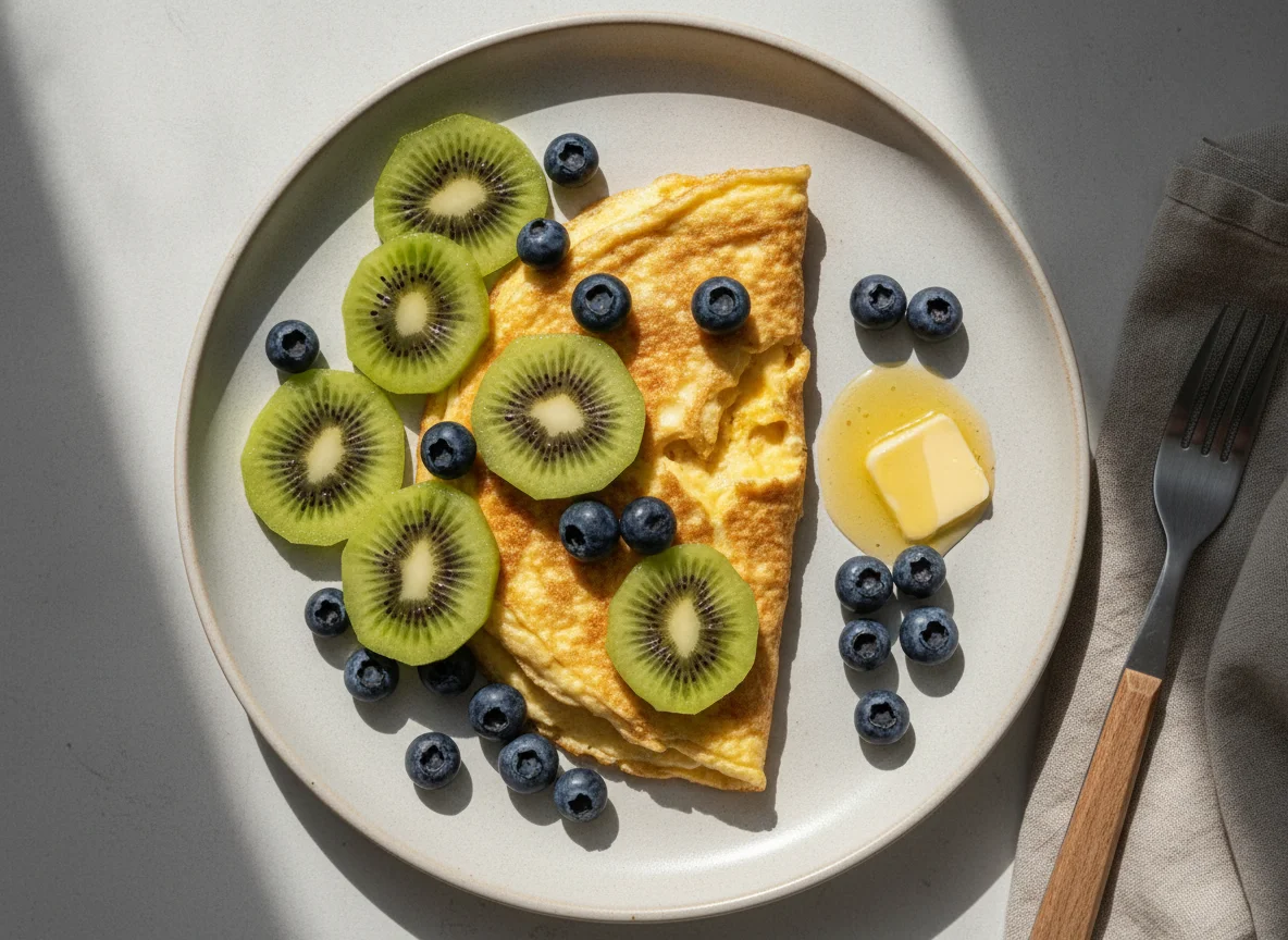 Omelete com Kiwi e Mirtilos photo