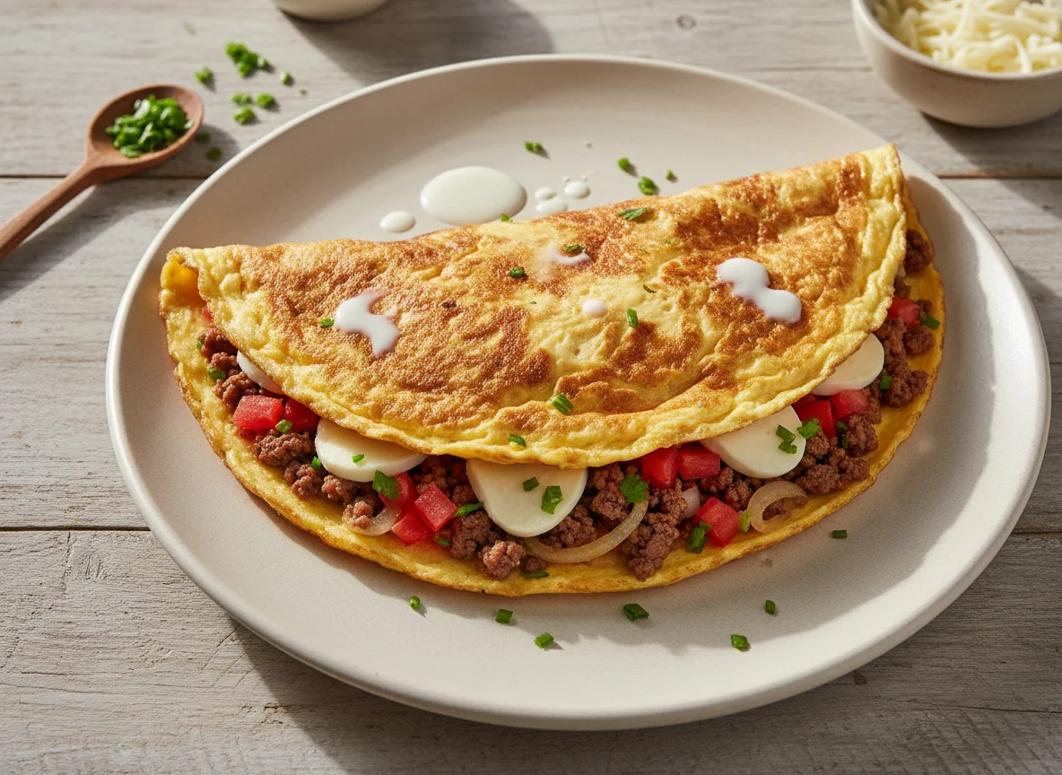 Omelete com leite photo